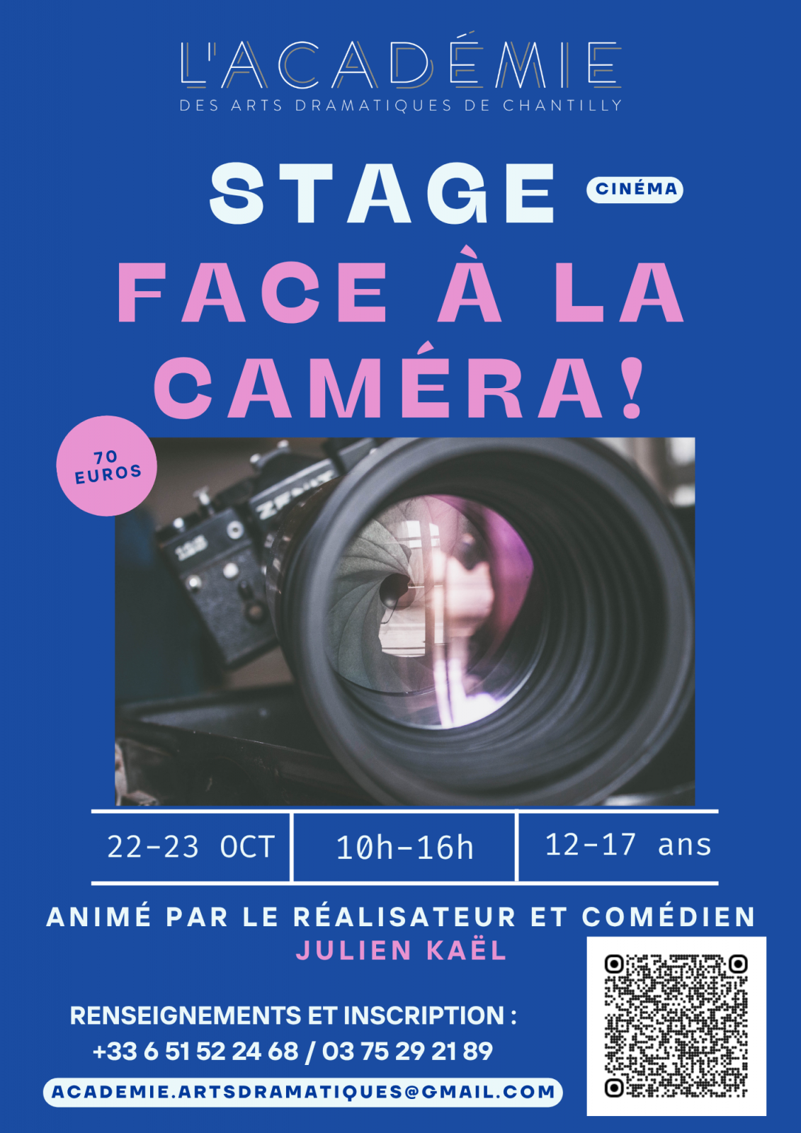 Atelier – Stage « Face à la caméra » à Chantilly