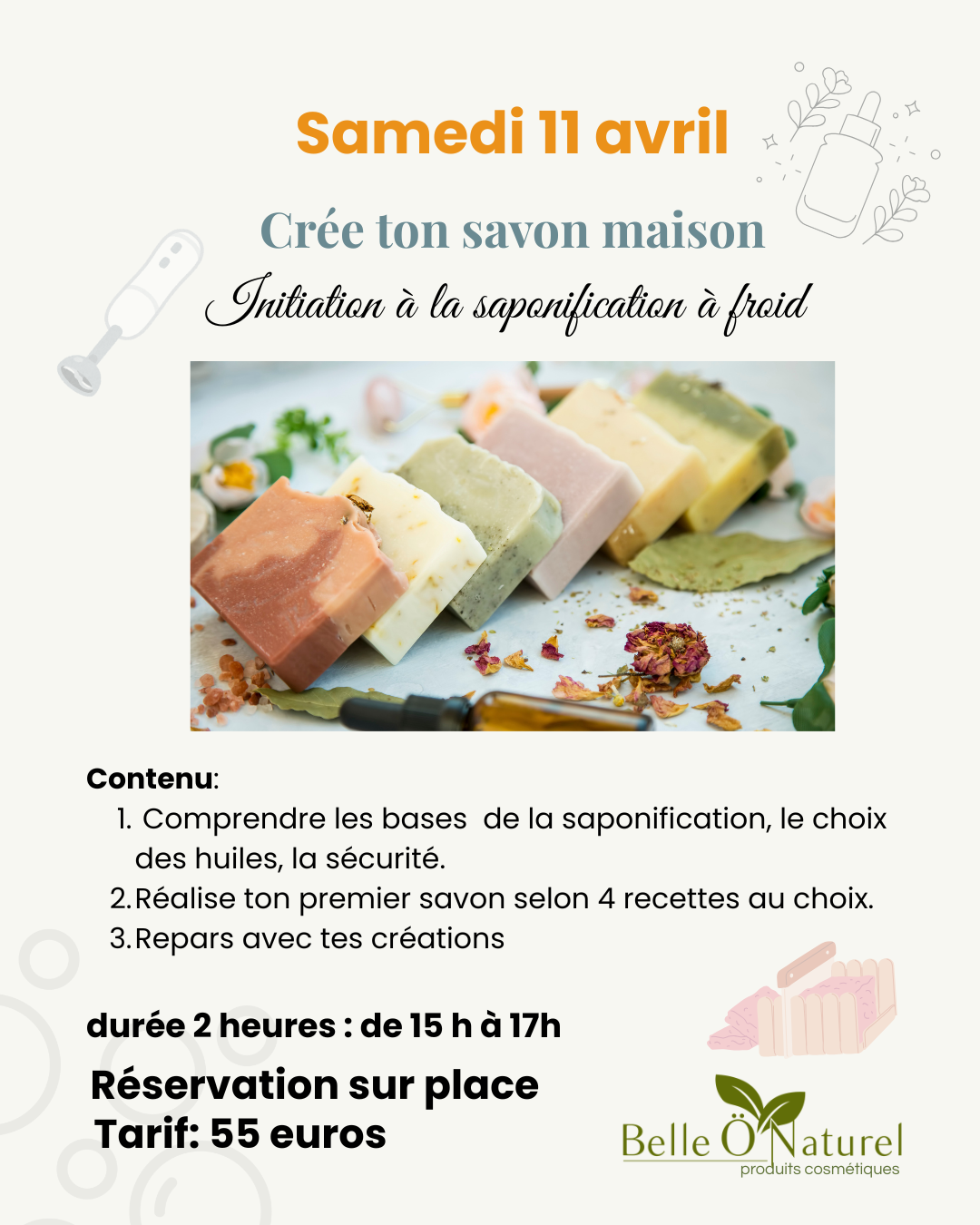 Atelier Saponification : Créez votre savon au Kraft Pop Up Store de Chantilly