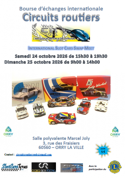 Bourse d’échanges de circuits routiers miniatures Orry la ville