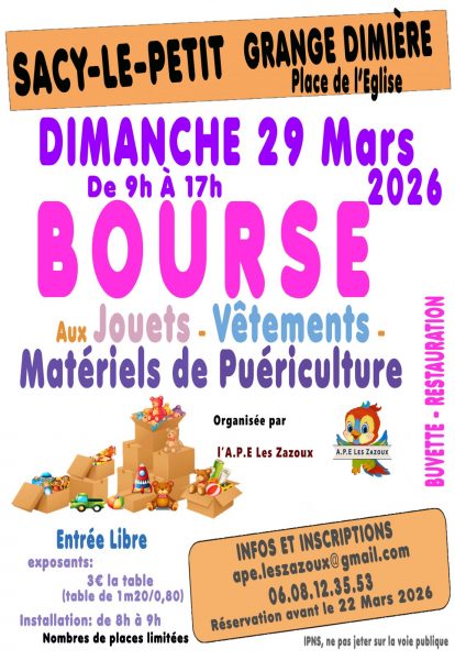 Bourse aux Jouets, Vêtements et Matériel de puériculture