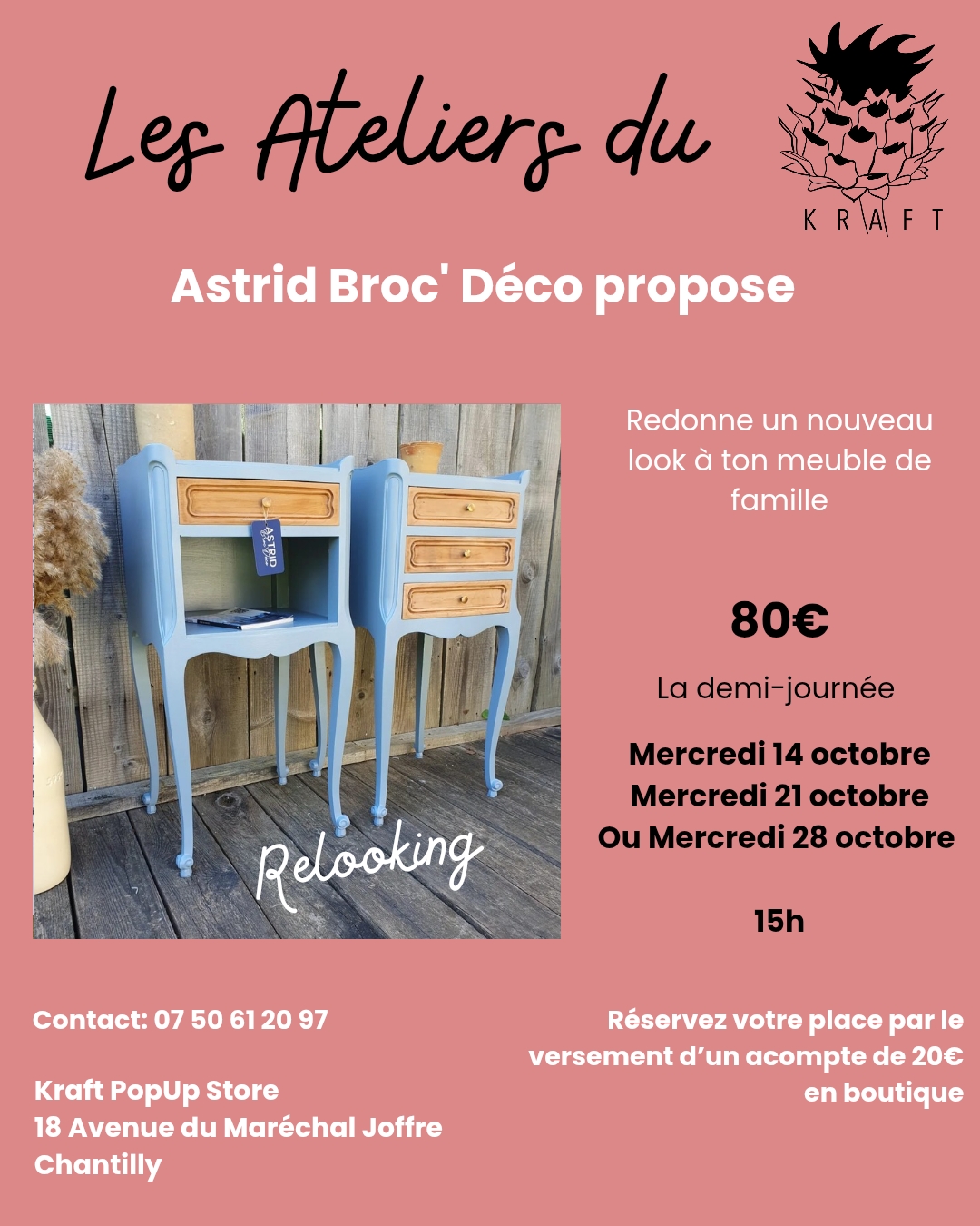 Atelier Relooking de meuble au Kraft PopUp Store à Chantilly