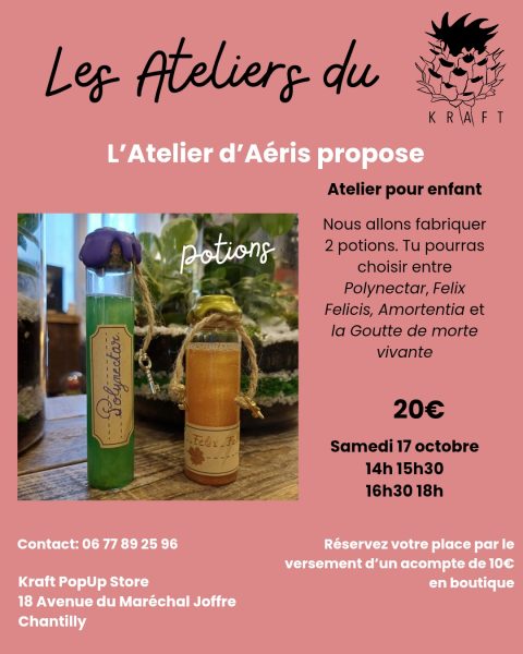 Atelier Potions au Kraft PopUp Store de Chantilly