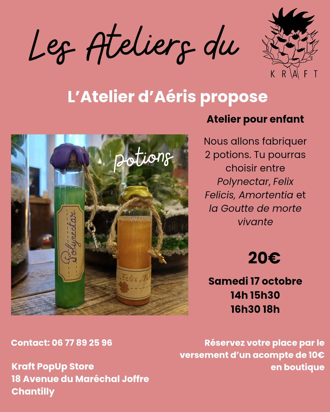 Atelier Potions au Kraft PopUp Store de Chantilly