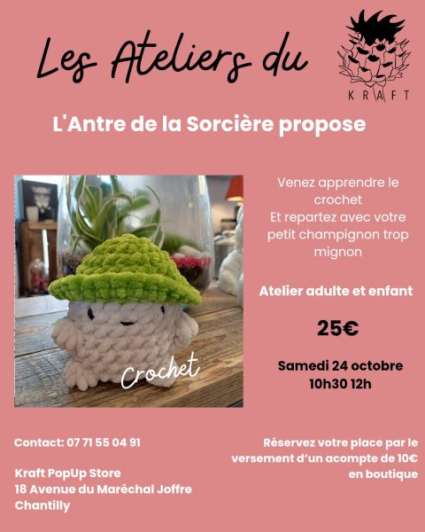 Atelier Crochet au Kraft PopUp Store de Chantilly