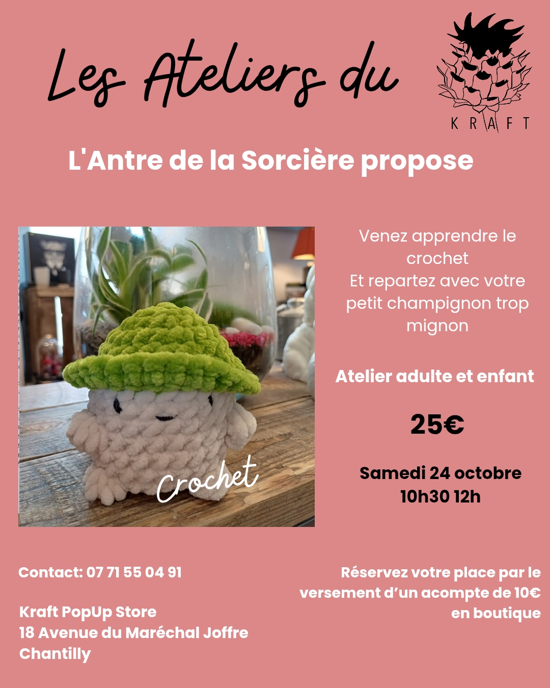 Atelier Crochet au Kraft PopUp Store de Chantilly