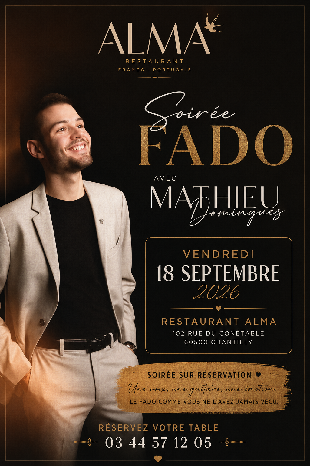 Concert – Soirée Fado à Chantilly