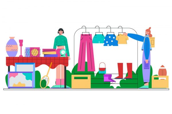 Brocante in de wijk Cheminots