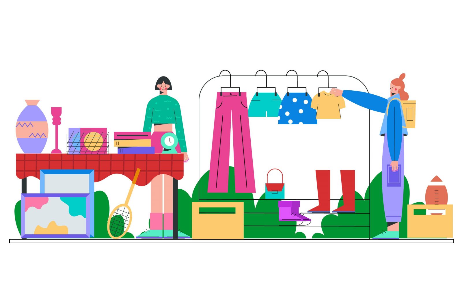 Vlooienmarkt in de wijk Cheminots