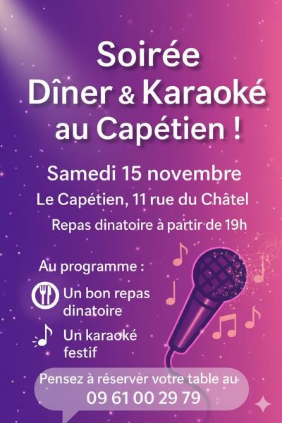Soirée karaoké au restaurant Le Capétien à Senlis