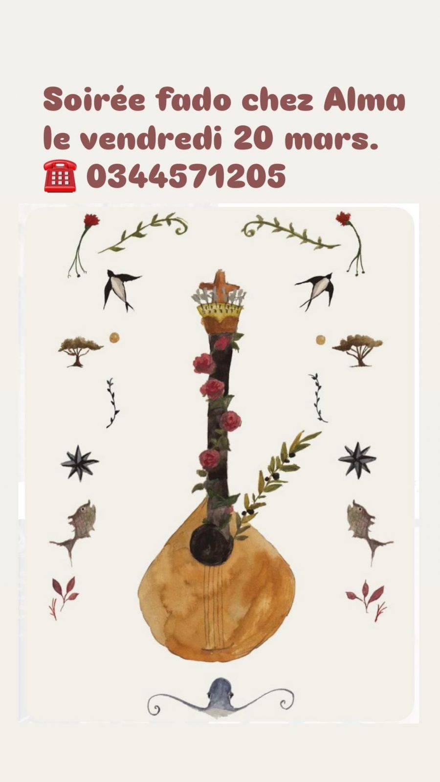 Fado evening at the Alma restaurant in Chantilly