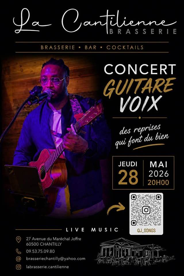 Concert Guitare/voix à la Brasserie Cantilienne à Chantilly