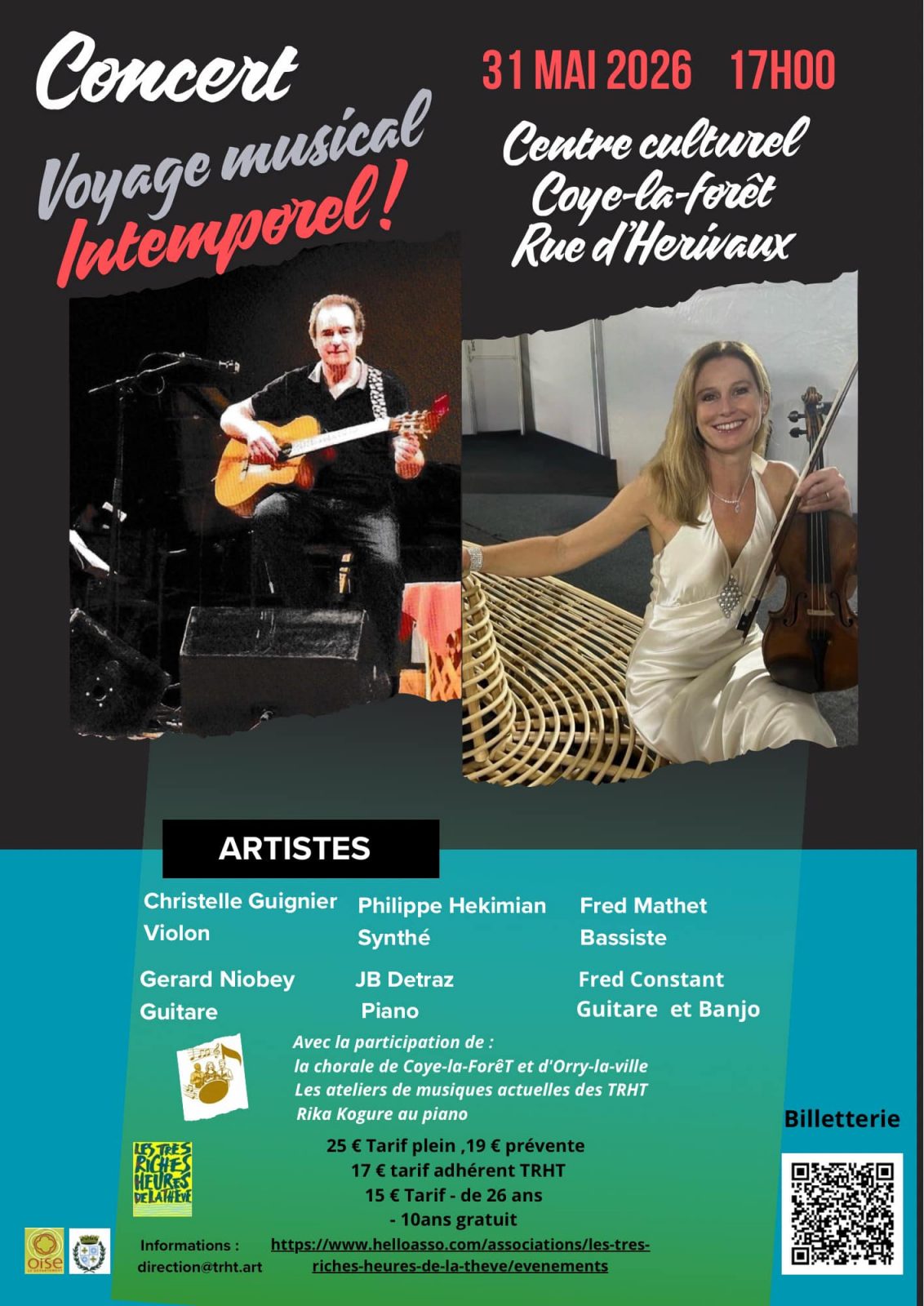 Concert « voyage musical intemporel ! » au Centre Culturel de Coye-la-Forêt