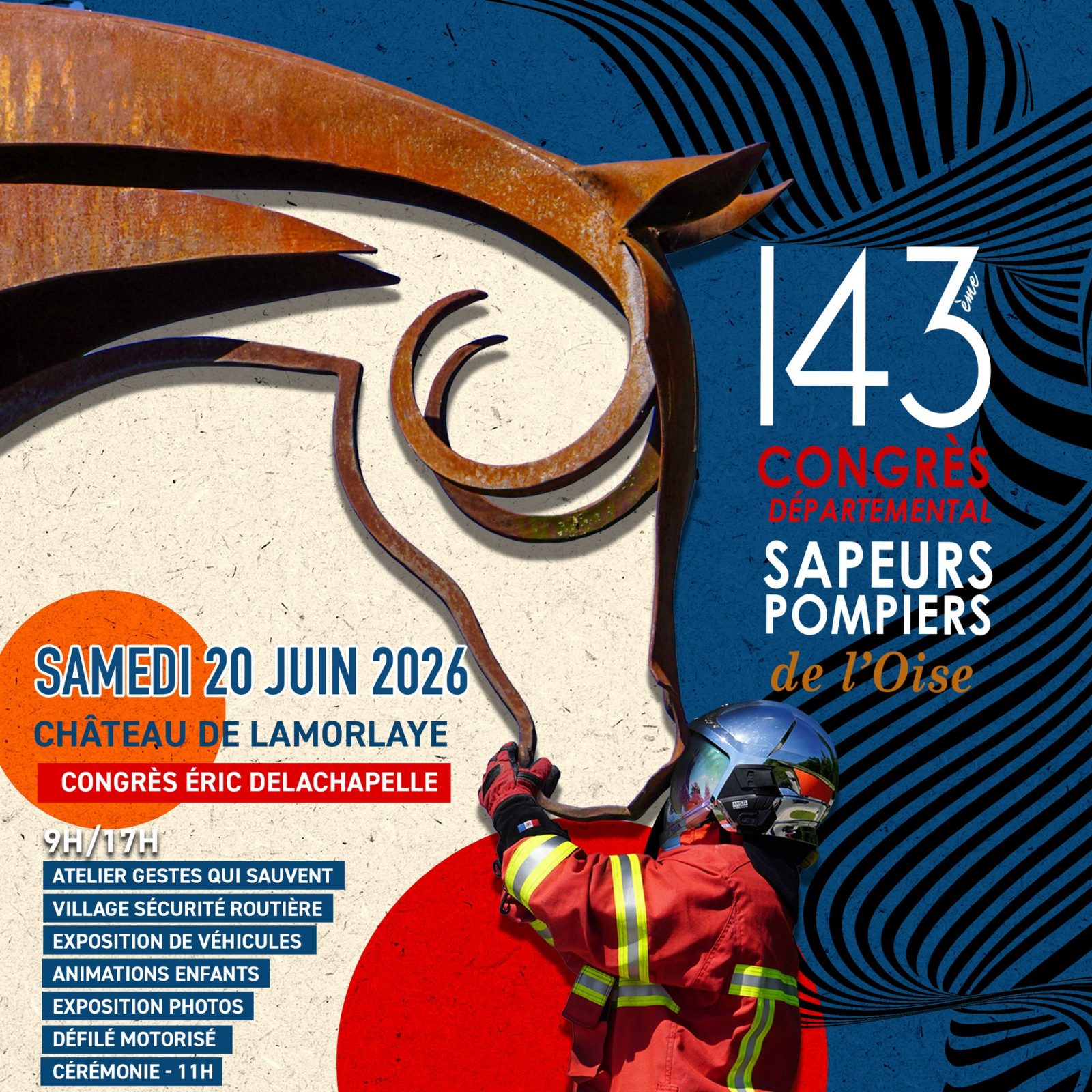 143ème Congrès Départemental des Pompiers au Château de Lamorlaye