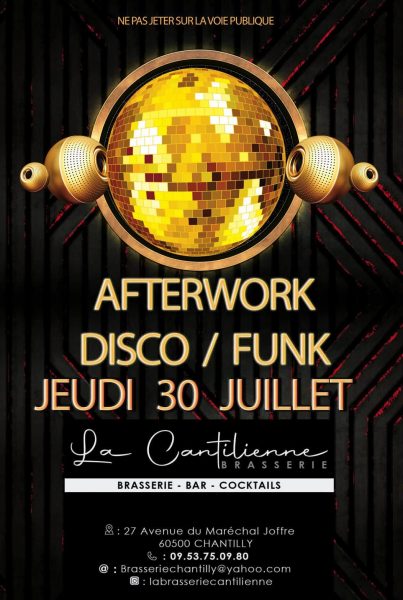 Afterwork Disco/Funk à la Brasserie Cantilienne