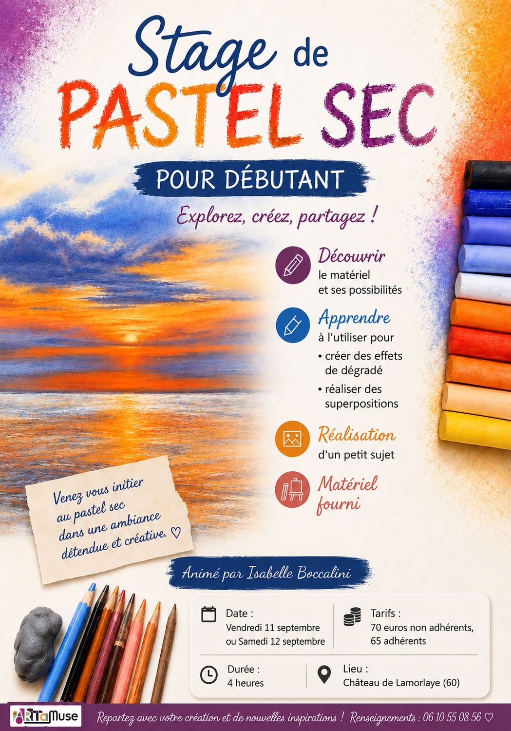Loisirs Créatifs – Stage de Pastel Sec à Lamorlaye