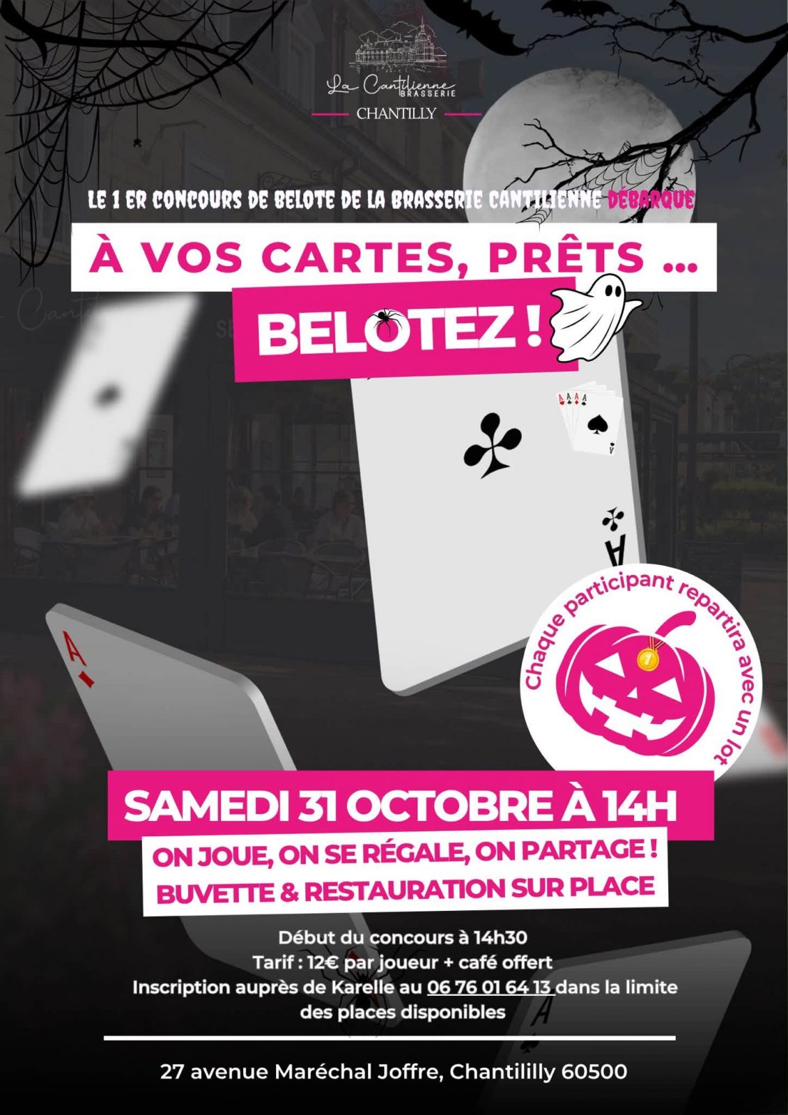 Animation – Concours de Belote à la Brasserie Cantilienne à Chantilly