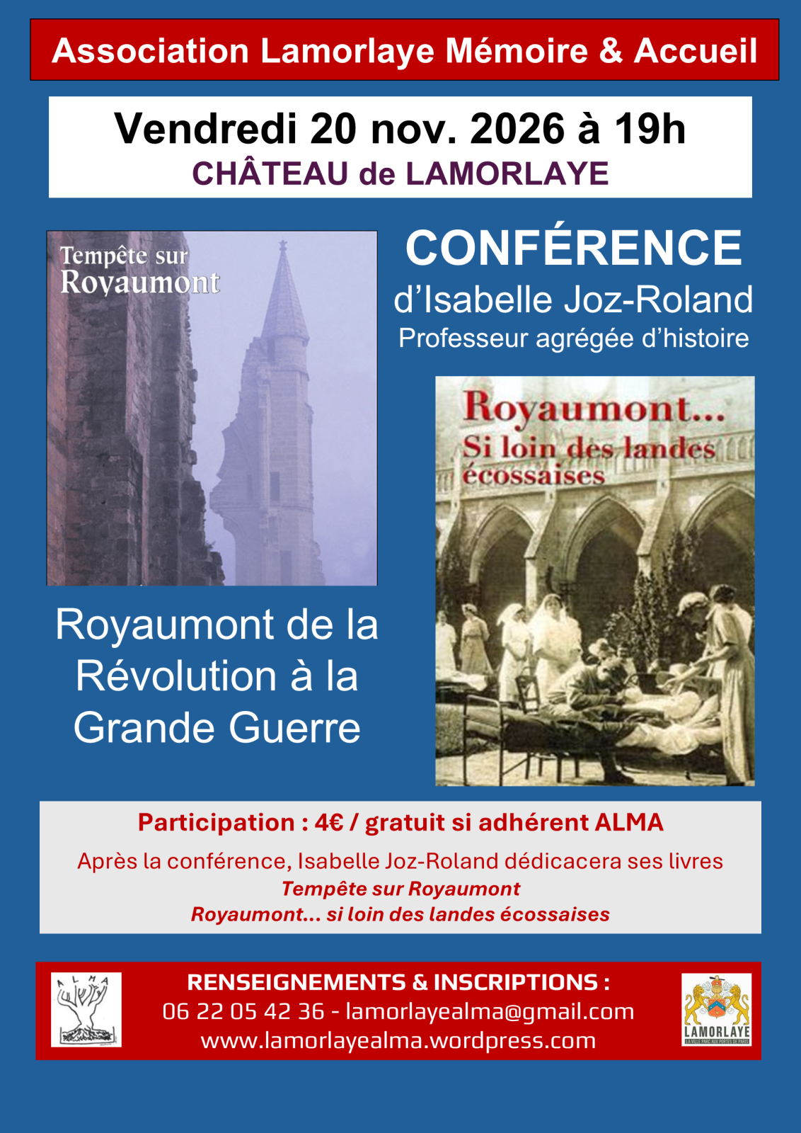 Conférence – « Royaumont, de la Révolution à la Grande Guerre » à Lamorlaye