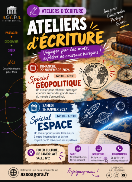 Loisirs – Atelier d&rsquo;écriture Spécial géopolitique à Lamorlaye