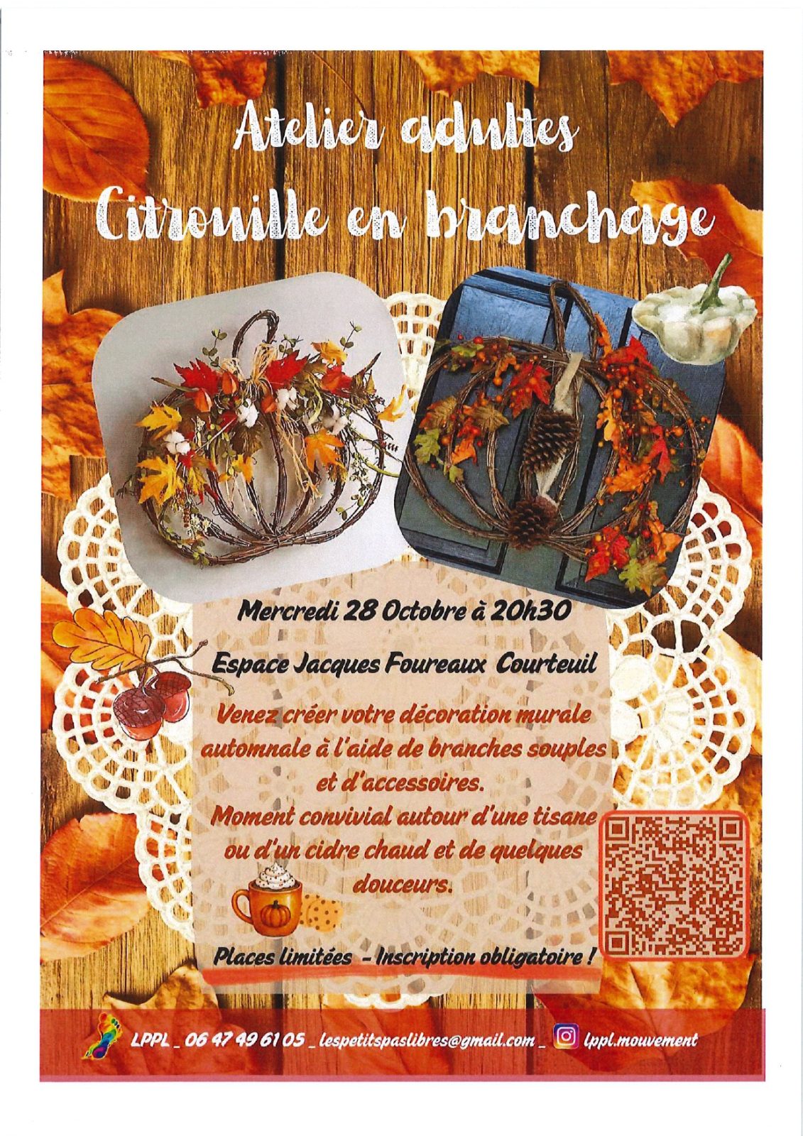 Atelier créatif adulte – Citrouille en branchage