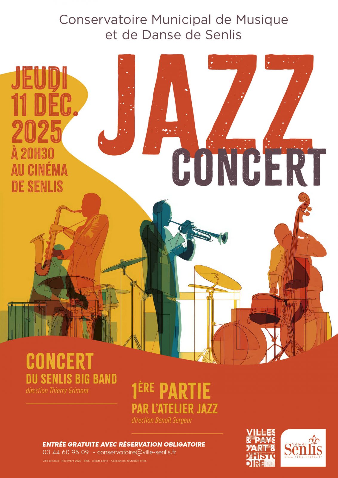 Concert du Big Band Jazz au Cinéma Jeanne d’Arc de Senlis