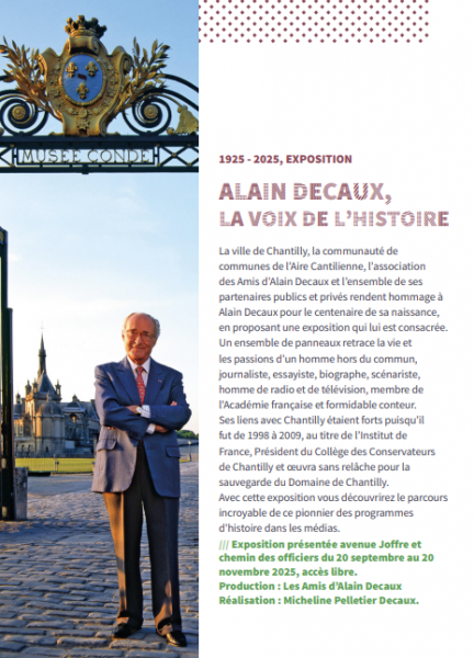 Tentoonstelling " Alain Decaux, de stem van de geschiedenis " in Chantilly