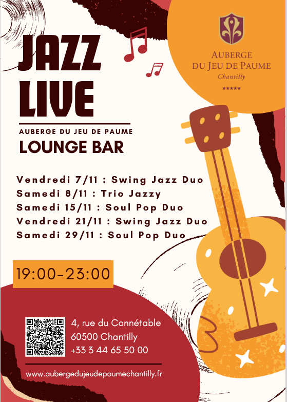 Noche de jazz en el bar del Auberge du Jeu de Paume de Chantilly