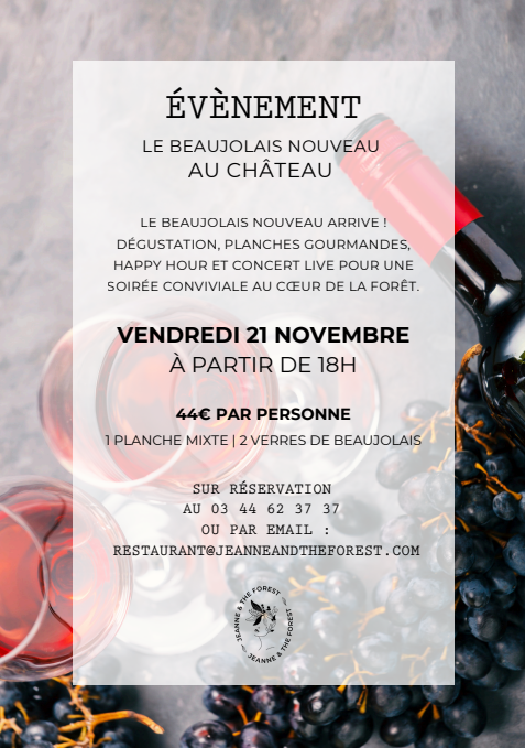 Soirée Beaujolais Nouveau chez Jeanne & the Forest