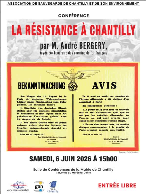 Conférence « La Résistance à Chantilly » par l&rsquo;ASCE à la Mairie de Chantilly