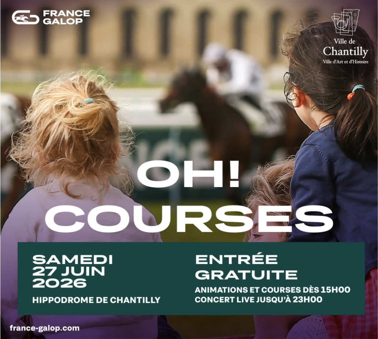 Journée Oh! Courses à l&rsquo;hippodrome de Chantilly