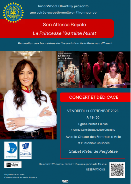 Concert et Dédicace du livre « La Reine et le sabre » à Chantilly