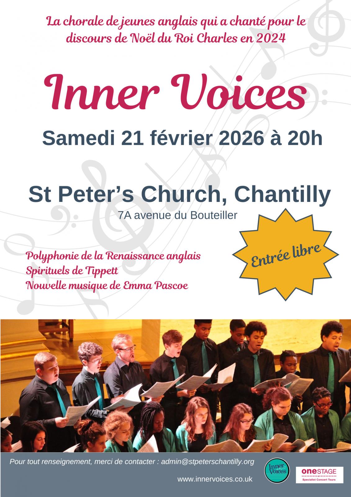 Chorale Inner Voices à Saint Peter&rsquo;s Church à Chantilly