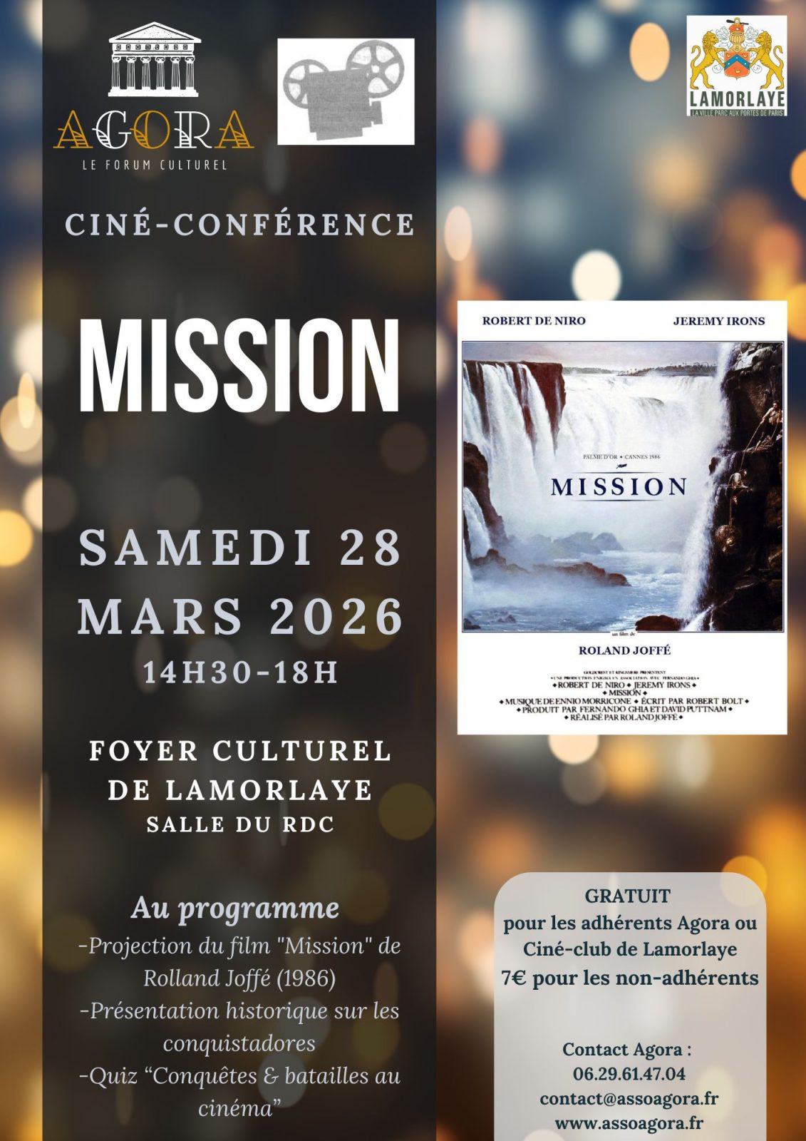 Ciné-conférence « Mission » de Roland Joffré à Lamorlaye