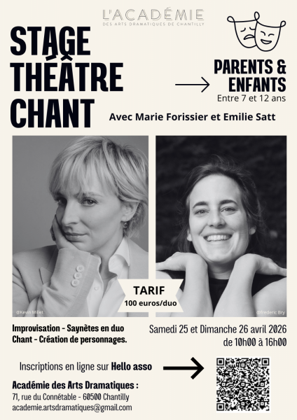 Stage Théâtre/Chant Parents/enfants à l'Atelier MOZ Chantilly