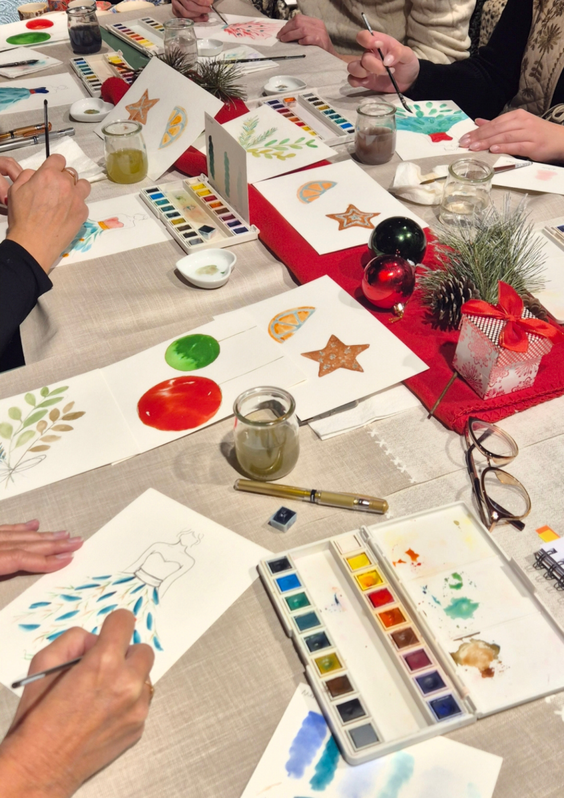 Atelier aquarelle de Noël à Fleurines