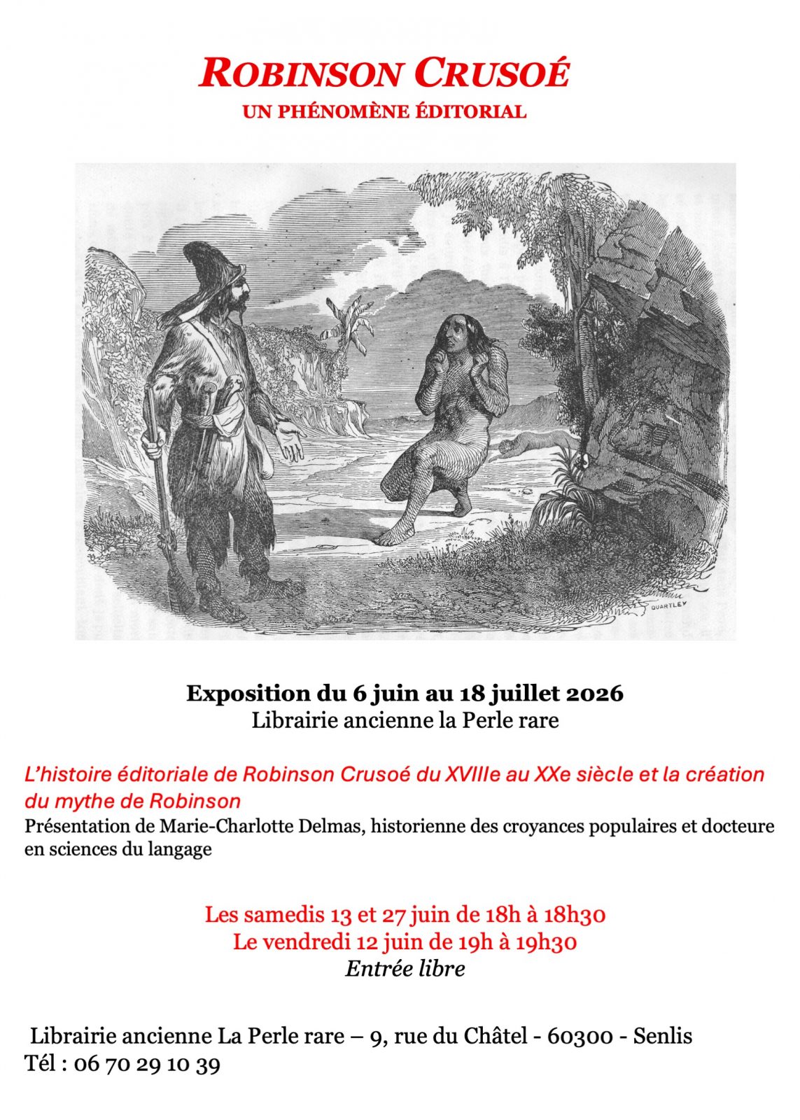 Présentation « Robinson : Un phénomène éditorial » à la librairie La Perle Rare à Senlis