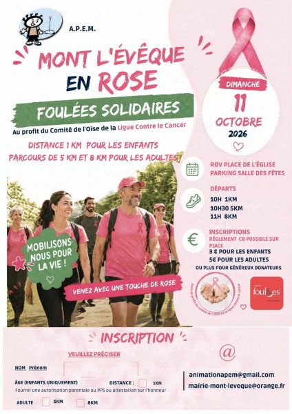 Course « Les Foulées solidaires » pour Octobre Rose à Mont-L’Évêque