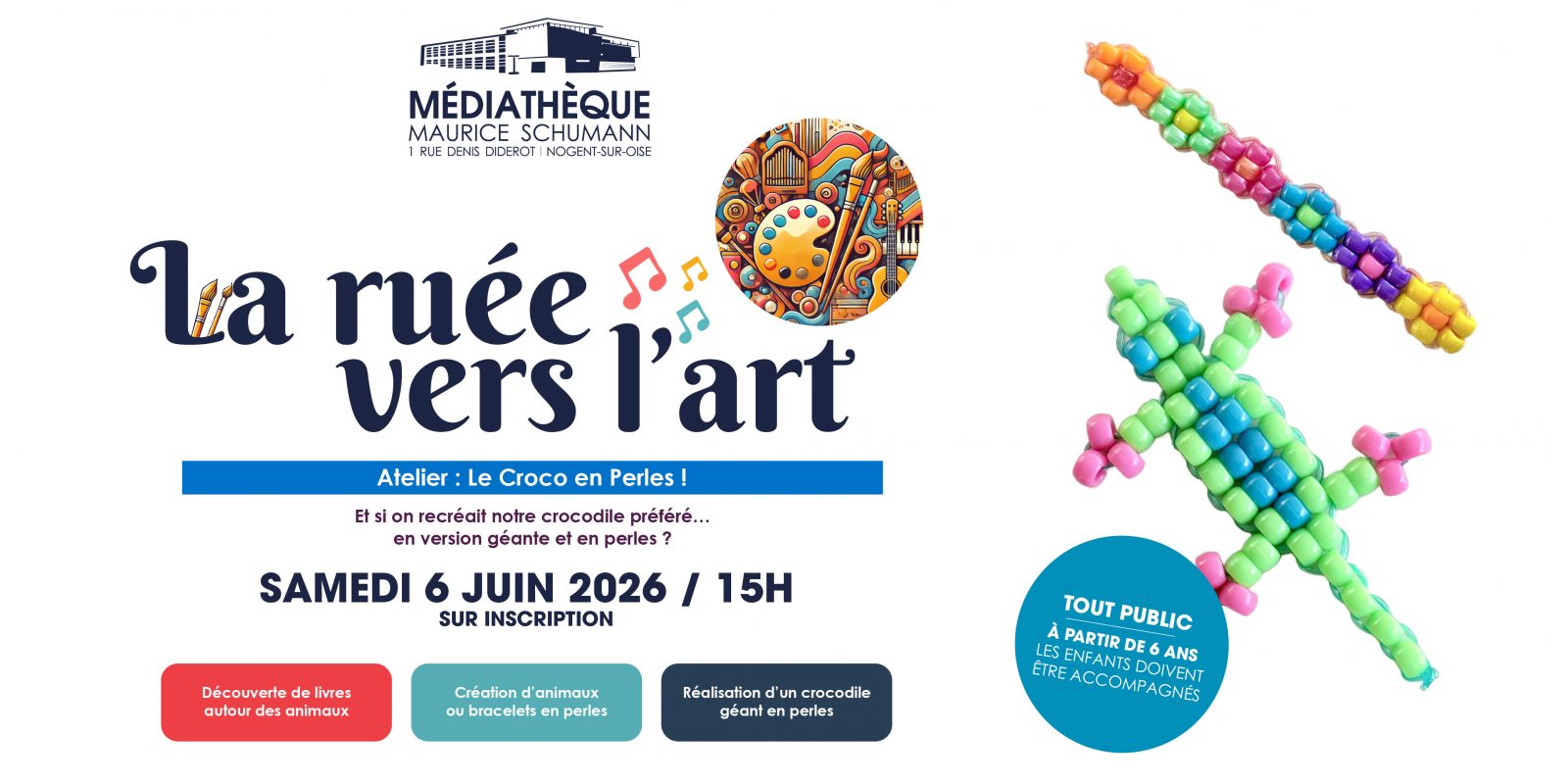 Atelier | Ruée vers l&rsquo;art : croco-perle