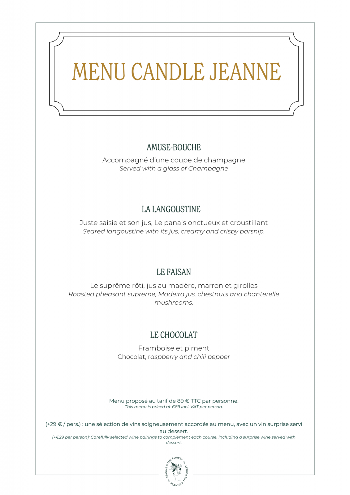 Evènement – Soirée Candle Jeanne : dîner aux chandelles et candlelight & musique live