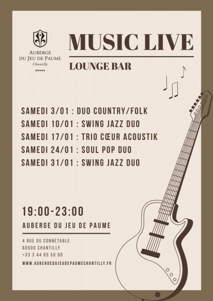 Jazz-Soirée in der Bar der Auberge du Jeu de Paume in Chantilly