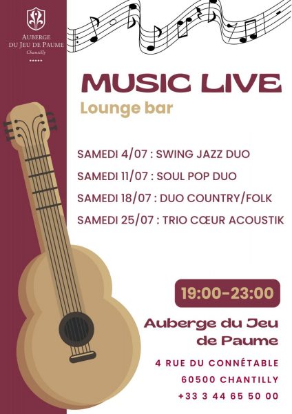 Soirée Jazz au bar de l'Auberge du Jeu de Paume à Chantilly