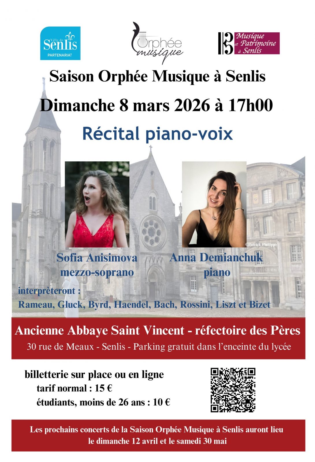 Récital piano-voix à l&rsquo;Abbaye Saint-Vincent à Senlis