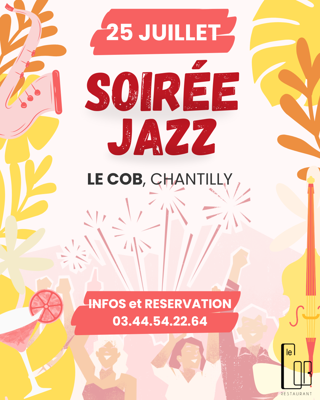 Soirée Jazz en terrasse du restaurant Le Cob à Chantilly