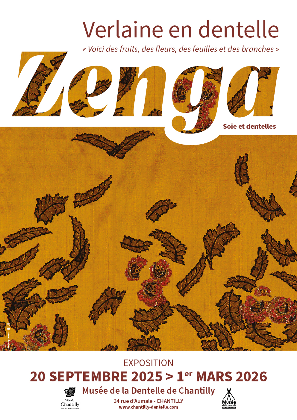 Exposition « Zenga, Verlaine en dentelle »  au musée de la dentelle de Chantilly