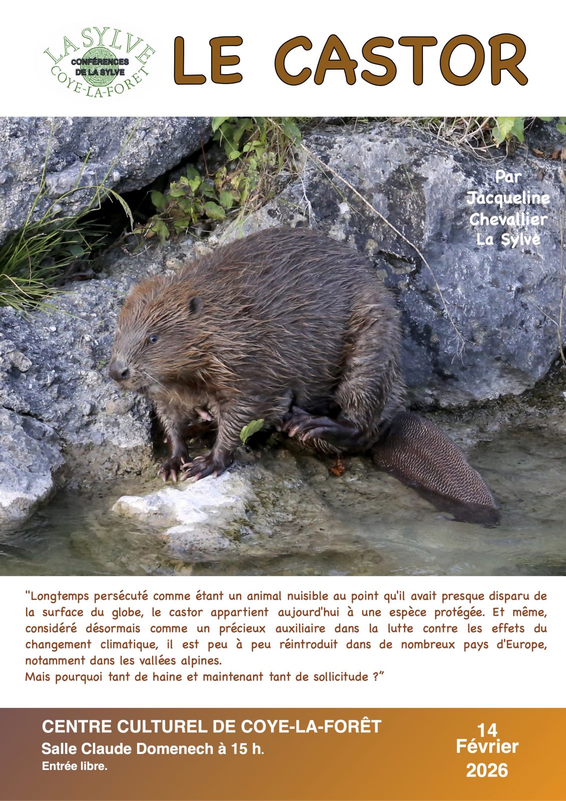 Conférence sur le castor à Coye-la-Forêt