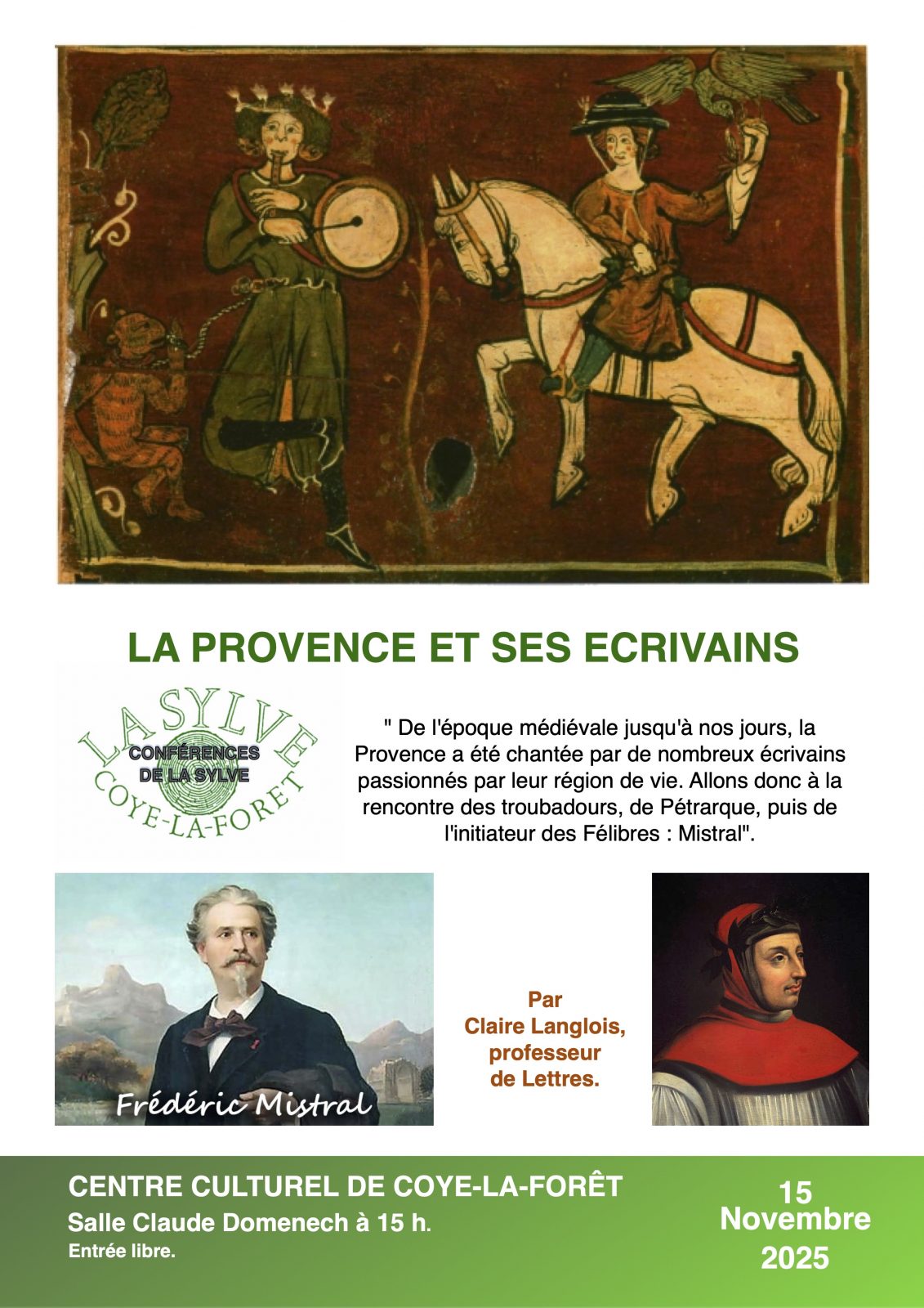 Conferentie "De Provence en haar schrijvers" in het Cultureel Centrum van Coye-la-Forêt
