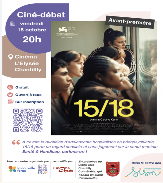 Ciné-débat – « 15/18 » de Cédric Kahn à Chantilly