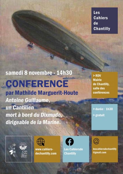 Conférence " Antoine Guillaume, un cantilien mort à bord du Dixmude, dirigeable de la marine " à la mairie de Chantilly