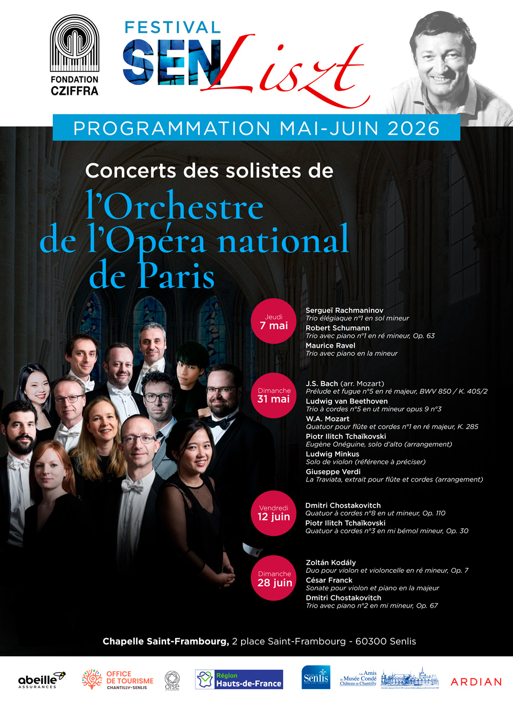 Concerts exceptionnels avec les solistes de l’Orchestre de l’Opéra national de Paris à la chapelle Saint-Frambourg de Senlis