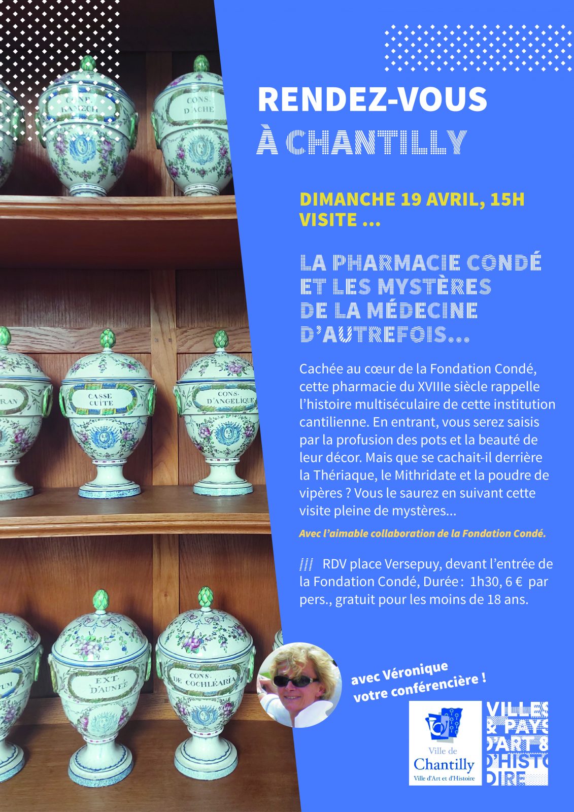 Visite guidée « La pharmacie Condé et les mystères de la médecine d&rsquo;autrefois… » à Chantilly