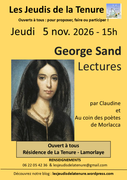 Les jeudis de la Tenure – Lectures de textes de George Sand à Lamorlaye
